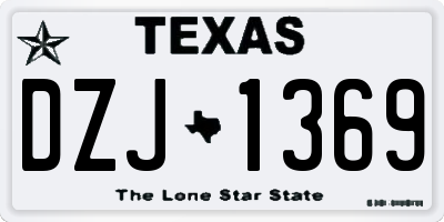 TX license plate DZJ1369