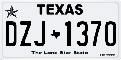 TX license plate DZJ1370