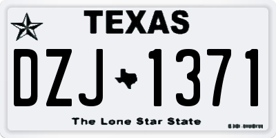 TX license plate DZJ1371