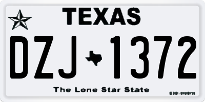 TX license plate DZJ1372