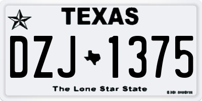 TX license plate DZJ1375