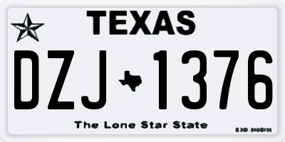 TX license plate DZJ1376
