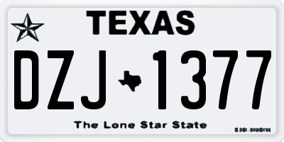 TX license plate DZJ1377