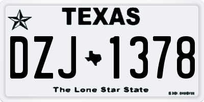 TX license plate DZJ1378