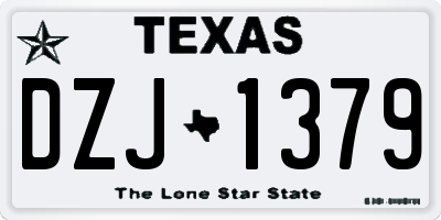 TX license plate DZJ1379