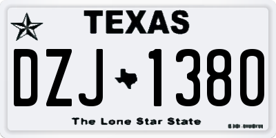 TX license plate DZJ1380