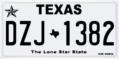 TX license plate DZJ1382