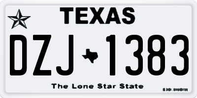 TX license plate DZJ1383