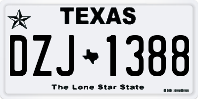 TX license plate DZJ1388