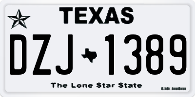 TX license plate DZJ1389