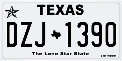 TX license plate DZJ1390