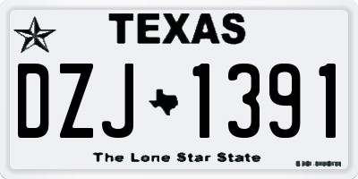 TX license plate DZJ1391