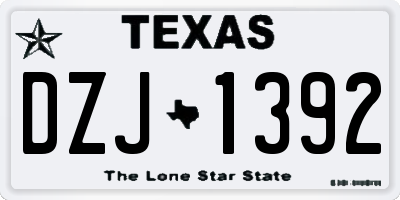 TX license plate DZJ1392