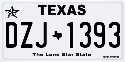 TX license plate DZJ1393