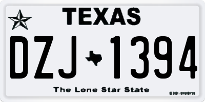 TX license plate DZJ1394