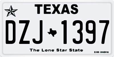 TX license plate DZJ1397