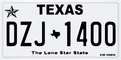TX license plate DZJ1400