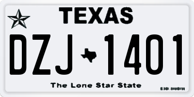 TX license plate DZJ1401