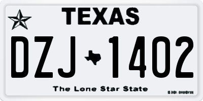 TX license plate DZJ1402