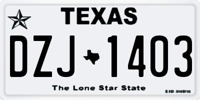 TX license plate DZJ1403