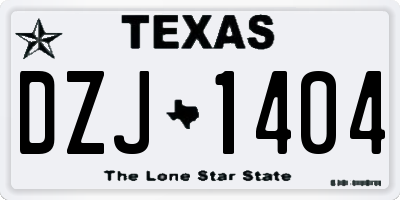 TX license plate DZJ1404