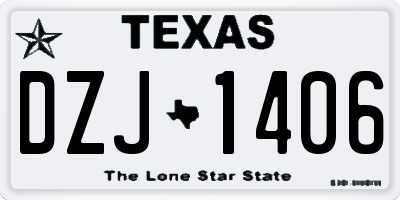 TX license plate DZJ1406