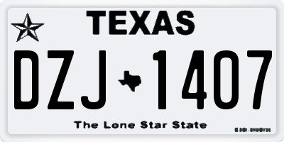 TX license plate DZJ1407