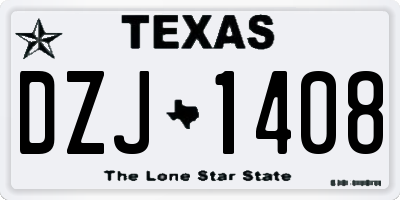 TX license plate DZJ1408