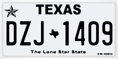 TX license plate DZJ1409