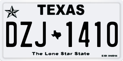 TX license plate DZJ1410