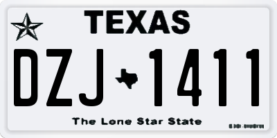 TX license plate DZJ1411