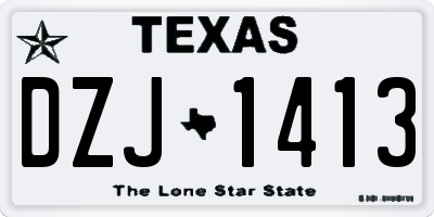 TX license plate DZJ1413