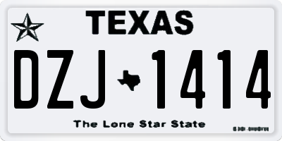 TX license plate DZJ1414