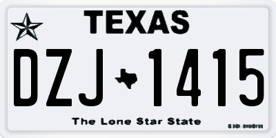 TX license plate DZJ1415
