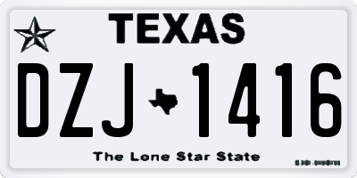 TX license plate DZJ1416