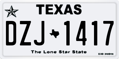 TX license plate DZJ1417