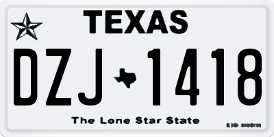 TX license plate DZJ1418