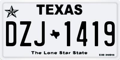 TX license plate DZJ1419