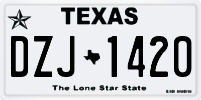 TX license plate DZJ1420