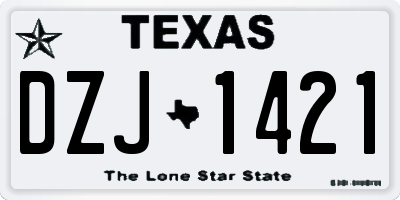 TX license plate DZJ1421