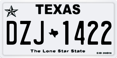 TX license plate DZJ1422