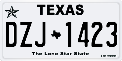 TX license plate DZJ1423
