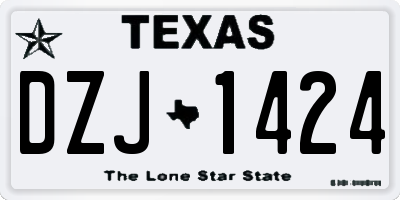 TX license plate DZJ1424