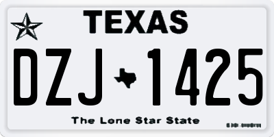 TX license plate DZJ1425