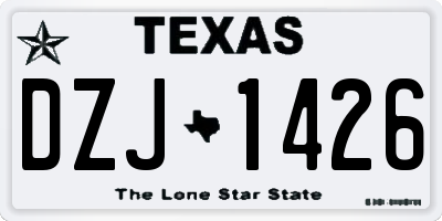 TX license plate DZJ1426