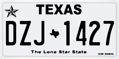 TX license plate DZJ1427