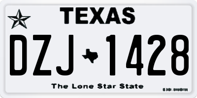 TX license plate DZJ1428