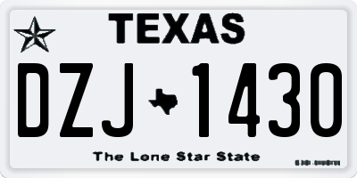 TX license plate DZJ1430