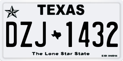 TX license plate DZJ1432