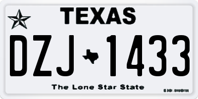 TX license plate DZJ1433